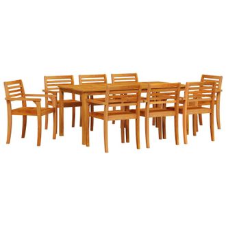 Berkfield Home 9-Piece Garden Dining Set - Made of Solid Acacia Wood