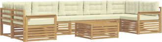 vidaXL Set Di Divani Da Esterno 8 Pz Bianco E Crema Vidaxl