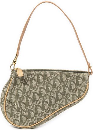 Dior Pre-owned Womens Mini Saddle Pochette Shoulder Bag - Green - One Size