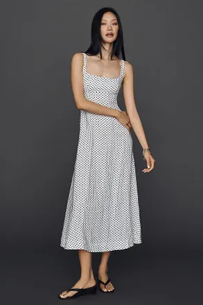 Reformation Sabine 100% Linen Midi Dress