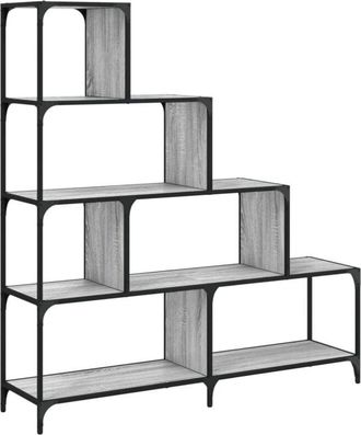 vidaXL Librería con 4 peldaños madera gris Sonoma 139x33,5x149 cm vidaXL