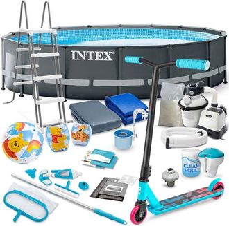 OEM Piscina De Jard&iacute;n Con Estructura 488 X 122 Cm 20 En 1 Intex 26326 + Patinete Gratis