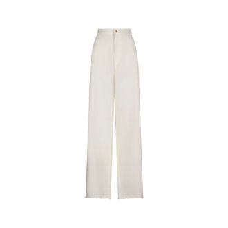 Darkpark Wide Trousers, female, White, Size: W27 Lisa Scarf Adorned Loose Fit Carpenter Tencel Denim