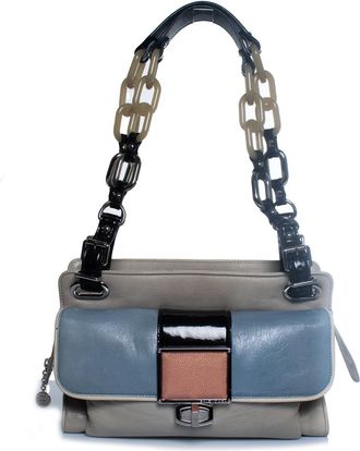 Balenciaga Pre-owned Womens stingray cherche chain shoulder bag - Grey Leather - One Size