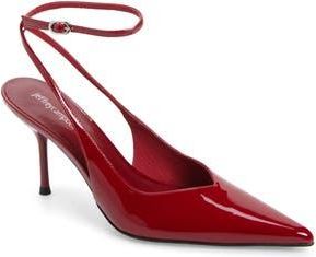 Jeffrey Campbell Executive Ankle Strap Pointed Toe Slingback Pump in Cherry Red Patent at Nordstrom Rack, Size 6.5