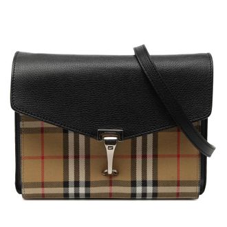 Burberry Pre-owned Burberry Small Leather and House Check Canvas Derby Macken Crossbody Ladies KPCH3P5VOBS0NRYQ