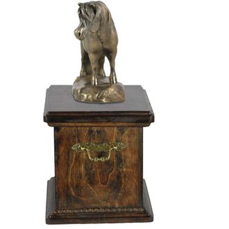 OEM Islas Shetland: Urna Para Cenizas De Caballo, Urna Con Estatuilla, Elegante Urna Con Un Caballo De Art-dog