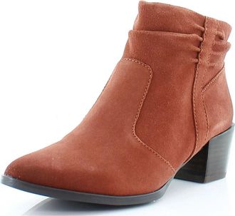 Naturalizer Gina Boots Womens 6 Terracotta Suede Side Zipper Ankle Bootie KHD880