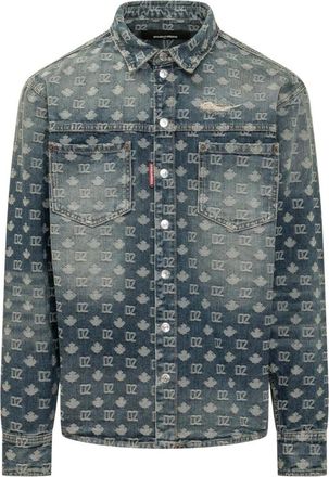 Dsquared2 Overshirt - Heren - Spijkeroverhemden - Blauw - XL - Overhemden