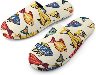 Generic Japanese Colorful Fish Mens House Slippers Slip Indoor Slipper On Shoes Warm Outdoor