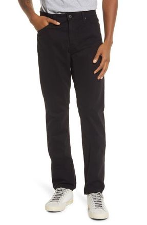 AG - Adriano Goldschmied Everett Slim Straight Leg Pants in Super Black at Nordstrom, Size 44 X 32