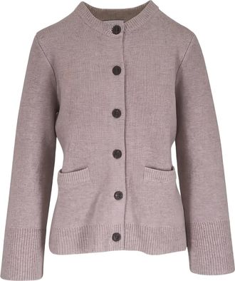 Kinross Cashmere Cardigan con bottoni - Marrone