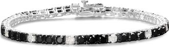 House of Brilliance Silver 8.0 Cttw Black and White Diamond Tennis Bracelet at Nordstrom