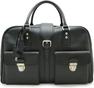 Louis Vuitton Pre-owned Weekend Bags, male, Black, Size: ONE SIZE Pre-owned Taiga Boston Bag