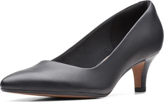 Clarks Womens Linvale Jerica Pump, Black Leather, 7.5 UK