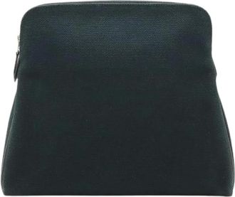 Herm&egrave;s Pre-owned Clutches, female, Black, Size: ONE SIZE Pre-owned Canvas Pouch