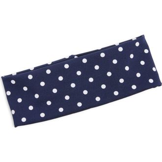 Chelsea28 Polka Dot Jersey Headwrap in Navy- White at Nordstrom