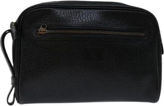 Burberry Pre-owned Clutches, female, Black, Size: ONE SIZE Pre-owned Leather Clutch