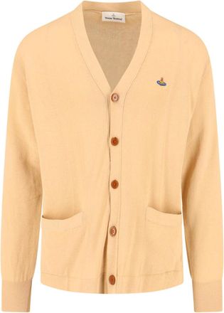 Vivienne Westwood Beige Alex Cotton V-Neck Cardigan