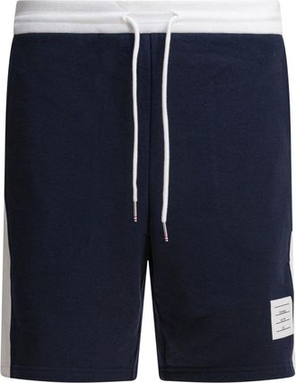Thom Browne Classic Loopback 4-Bar Sweatshorts - Heren - Korte Broeken - Blauw - XL - Katoen - Korte Broeken