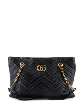 Gucci GG Marmont Zip Tote Matelasse Leather Medium shoulder bag - Black