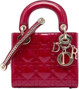 Dior Pre-owned Lady Dior - Dames - Vintage Mini Tas - Rood - ONE Size - Leer - Vintage