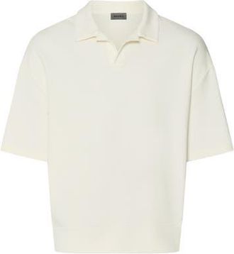 Hanro Natural Living Organic Cotton Collar Sweatshirt in Misty White at Nordstrom, Size Xx-Large