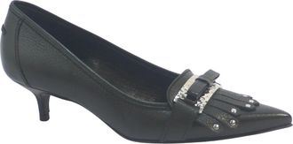 Guglielmo Rotta Schoen met Franjes en Gehamerde Stijl - Dames - Pumps - Zwart - 39 EU - Leer - Schoenen