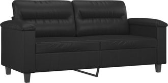 vidaXL Sof&aacute; De 2 Plazas De Cuero Sint&eacute;tico Negro 140 Cm Vidaxl