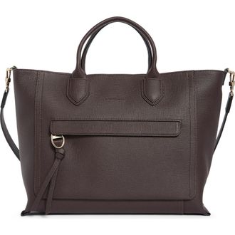 Longchamp Leather Briefcase in Eggplant at Nordstrom Rack