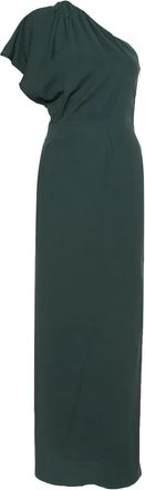 Fendi Abito lungo monospalla con ruches - Verde