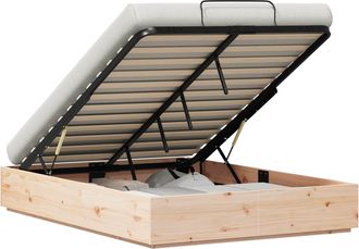 vidaXL Estructura De Cama Ottoman Con Almacenamiento Natural Vidaxl