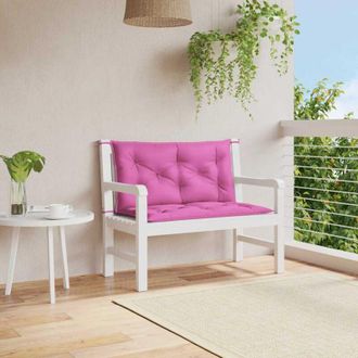 vidaXL Furniture Limited - Cojines Para Banco De Jard&iacute;n 2 Uds Tela Rosa