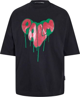 Palm Angels Mens Stars Vint T in Black Fuchsia - Size X-Small