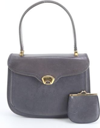 Gucci Navy Leather Handbag Tote Bag (Pre-Owned)