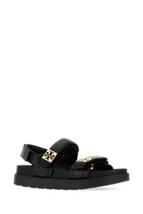 Tory Burch Womens Black Leather Mellow Sandals Sandali