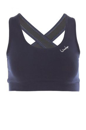 Winshape Sport-Bustier WINSHAPE WVR4, Damen, Gr. XS, blau (night blau), Obermaterial: 90% Baumwolle, 10% Elasthan, BHs Sport-Bustier, mit offenem Drop Back Des