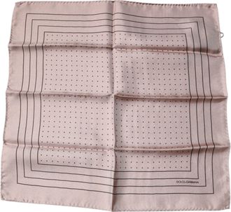 Dolce & Gabbana Roze Gekleurde Stippen Vierkante Zakdoek Sjaal