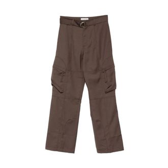 Frankie Shop Rechte broek - Dames - Straight fit broeken - Bruin - S - Nylon - Broeken