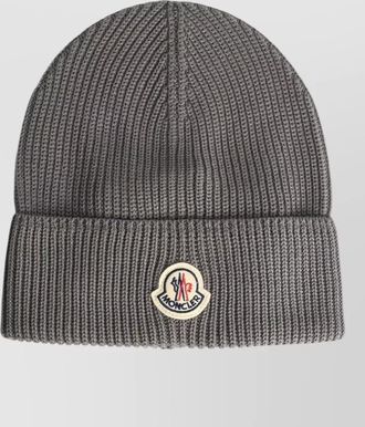 Moncler tricot cotton beanie hat folded cuff