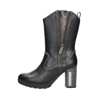 Mustang Enkellaarsjes Hak - Dames - Laarzen met Hak - Zwart - 40 EU - Schoenen