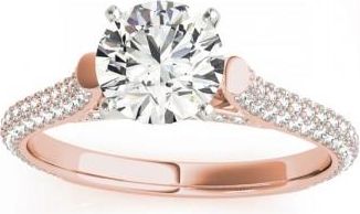 Allurez Diamond Accented Engagement Ring Setting 14K Rose Gold (0.52ct)