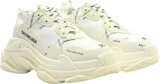 Balenciaga Womens Polyurethane Triple S Sneaker Allover Logo (Authentic Pre-Loved)
