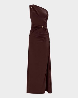 H&eacute;rve L&eacute;ger The Aurora Asymmetric Jersey Gown