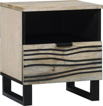 vidaXL Vidaxl - Armario de Noche con cajón Blanco y negro 40 x 33 x 46 cm