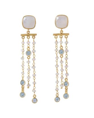 Liv Oliver 18K Over Silver 12.25 Ct. Tw. Gemstone Chandelier Earrings