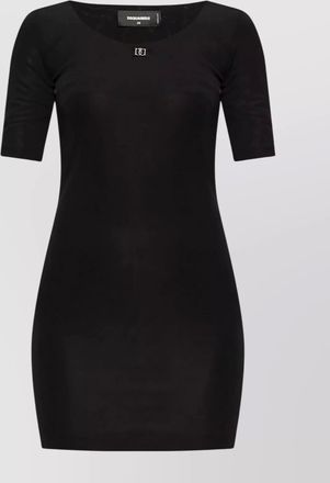 Dsquared2 scoop neckline short sleeve fitted mini dress