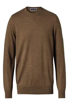 CHARLES TYRWHITT Pure Merino Crew Neck Sweater in Sand at Nordstrom, Size Small