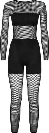 Philipp Plein Jumpsuits & Playsuits, Dames, Zwart, M, Nylon, Seamless Mesh Jumpsuit met Lange Mouwen