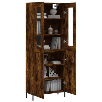 Berkfield Home Highboard Smoked Oak 69.5x34x180 cm Engineered Wood in Brown